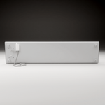 Elegantes ZenSwiss Infrarot-Heizpanel 570W in Matt Weiss, geeignet für Deckenmontage, Swiss Made.