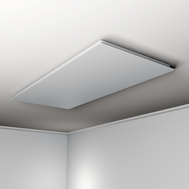 ZenSwiss Deluxe Infrarotpanel 550W, 54x118 cm, elegantes mattweiss mit Sicherheitsglas, Deckenmontage.