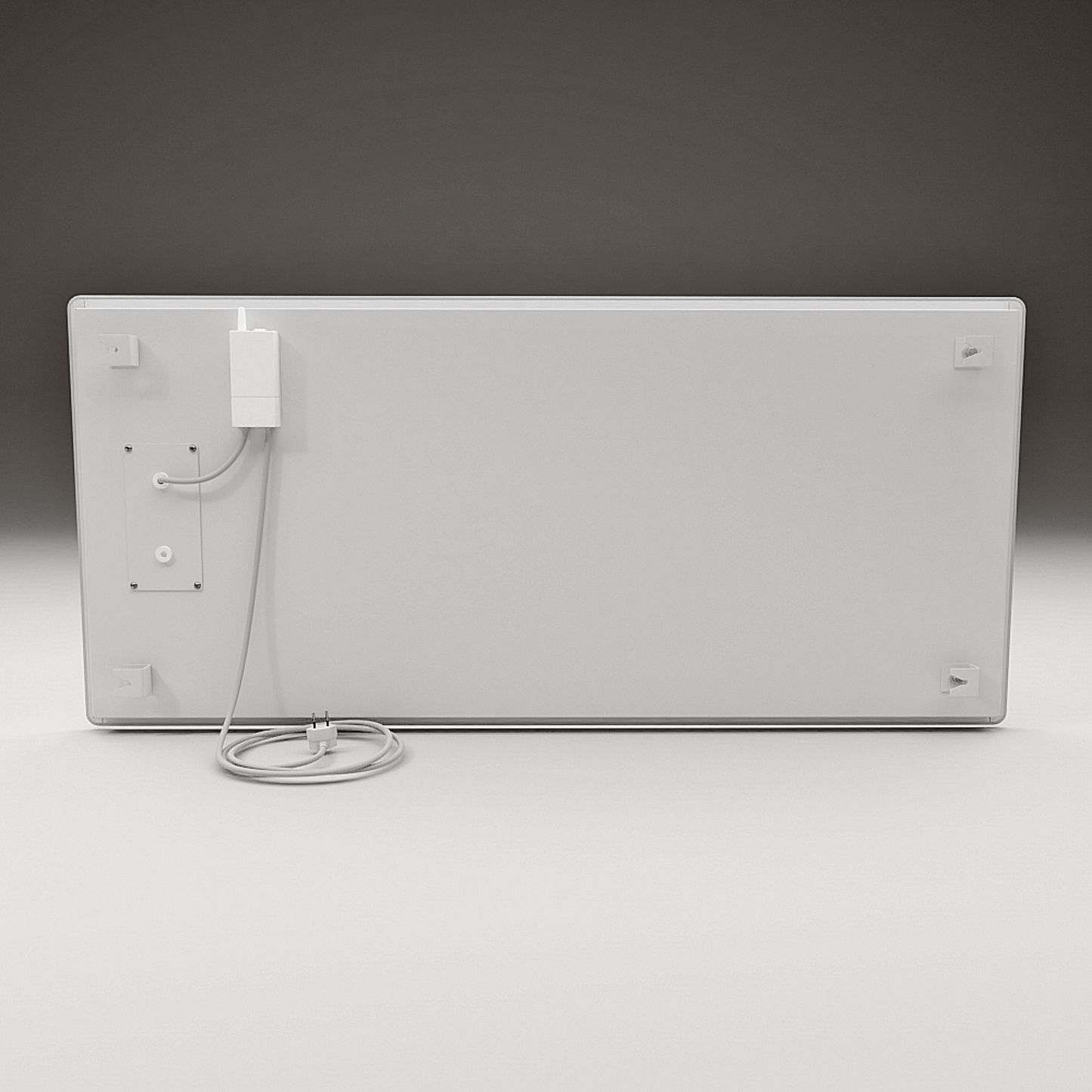 ZenSwiss Deluxe Infrarotpanel 550W, elegant in weiss, geeignet für Deckenmontage und energieeffizient.