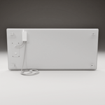 ZenSwiss Deluxe Infrarotpanel 550W, elegant in weiss, geeignet für Deckenmontage und energieeffizient.