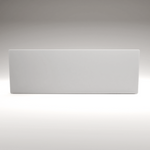 ZenSwiss Deluxe Infrarotpanel 800W in mattweiss, 54 x 158 cm, elegantes Design, an der Wand montiert.