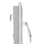 Handtuchtrockner ZenSwiss furo, 42 x 160 cm, Elegantes Design in mattem Weiss mit Glasfront und polierten Handtuchhaltern.