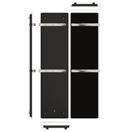 ZenSwiss Handtuchtrockner furo in matt schwarz, 42 x 160 cm, mit polierten Handtuchhaltern und Touch-Steuerung.