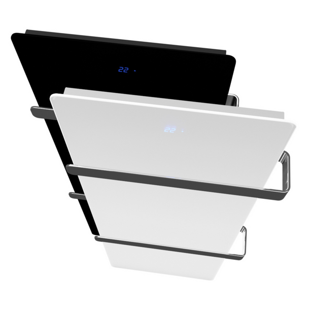 ZenSwiss Furo Handtuchtrockner in matt weiss, 42 x 160 cm, inkl. 2 polierte Handtuchhalter und Touch-Steuerung.