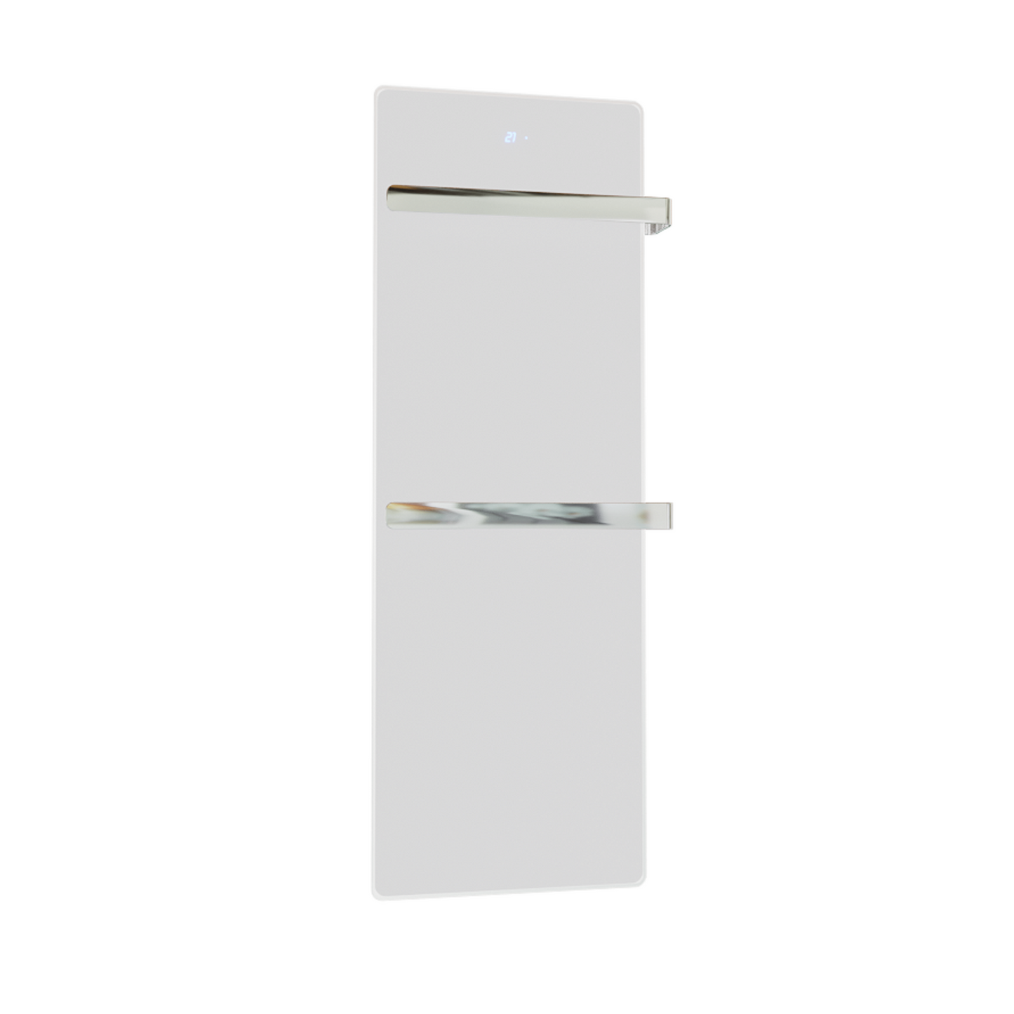 ZenSwiss furo Handtuchtrockner in matt weiss, 52 x 160 cm, mit Touch-Steuerung und edlem Glasdesign.