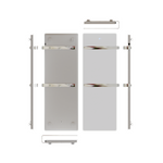 Mattweisser ZenSwiss Handtuchtrockner 42x120 cm mit Touch-Steuerung und polierten Handtuchhaltern.