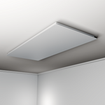 Elegante ZenSwiss Niedrigenergie-Infrarotheizung 550W in Matt Weiss, Wand- oder Deckenmontage, 54x118 cm Glasoberfläche.