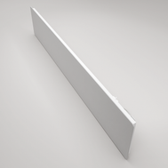 Niedrigenergie-Infrarotheizung 400W von ZenSwiss in elegantem, mattem Weiss, an der Wand montiert.