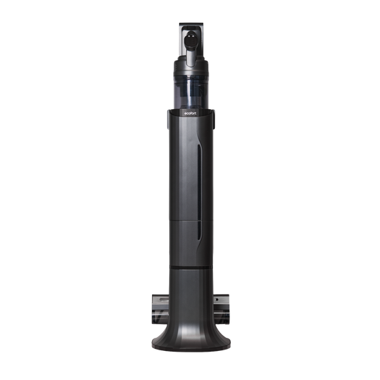 ecoQ CleanVac Station – All-in-One mit Staubsauger, Park-, Lade- und Entleerungsstation, staubfreie Beutelentleerung und kompakter Fixplatz