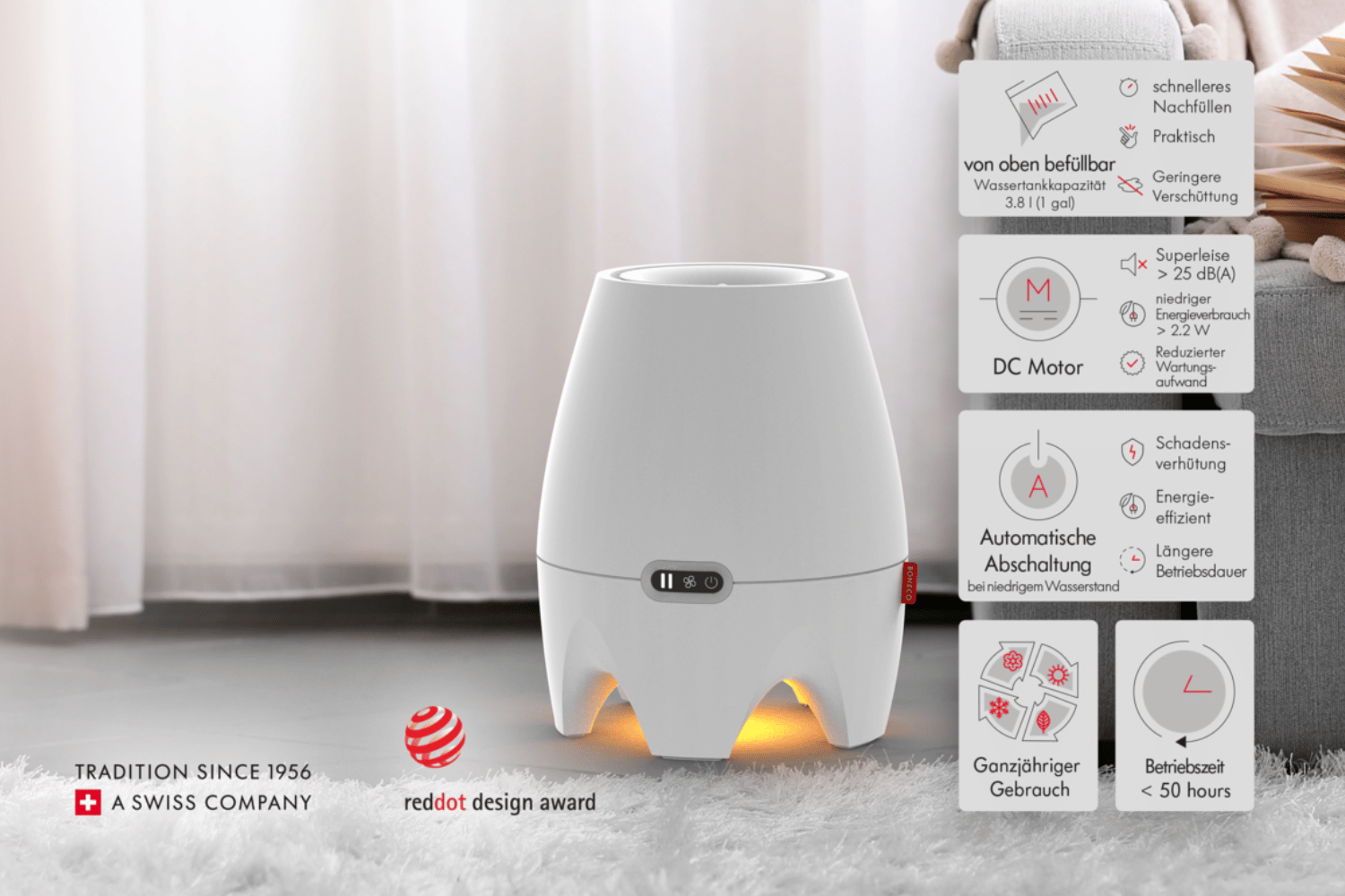 Boneco E200 Luftbefeuchter Verdunster Vorteile