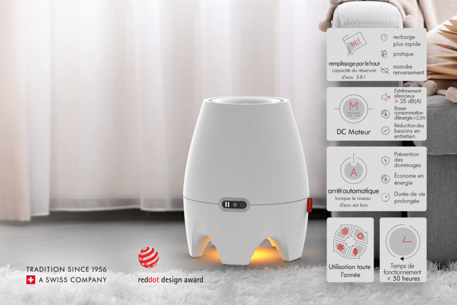 Avantages du Boneco E200 Humidificateur par évaporation