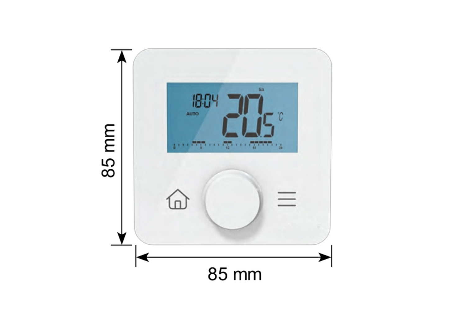 Thermostat ecoheat sensus - Vue de face avec dimensions